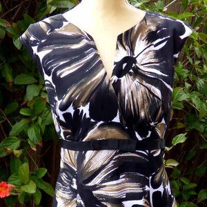 Connected Apparel Sleeveless Floral Dress w/Bow